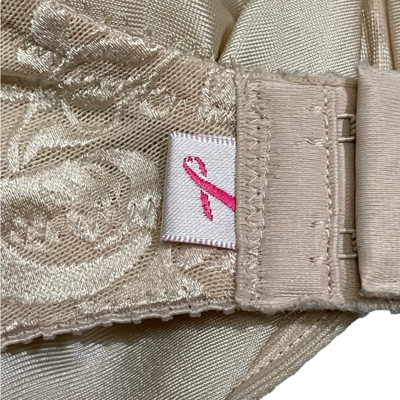 Wacoal Breast Cancer Awareness Bra Womens 34DD Beige Floral Lace Underwire 85567 - Picture 6 of 11